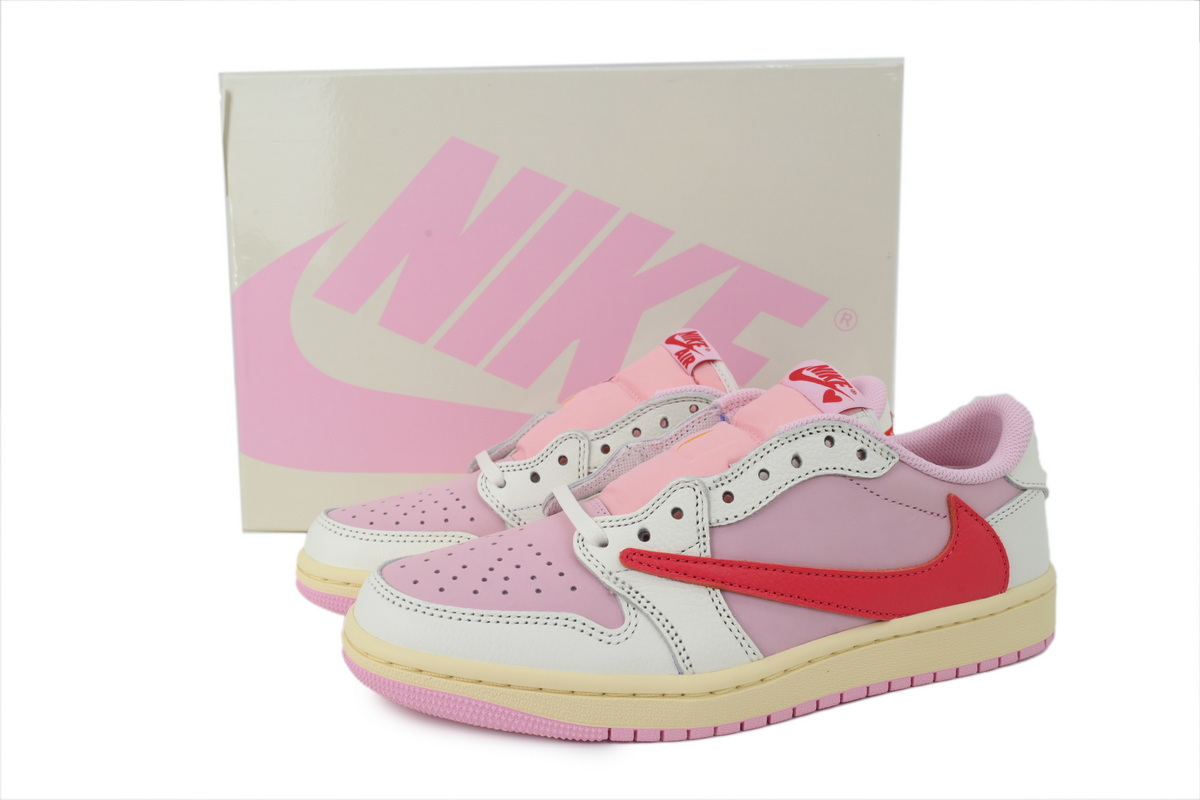 Pkgod Jordan 1 Retro Low OG SP Travis Scott Sail Tropical Pink IQ7604-101 