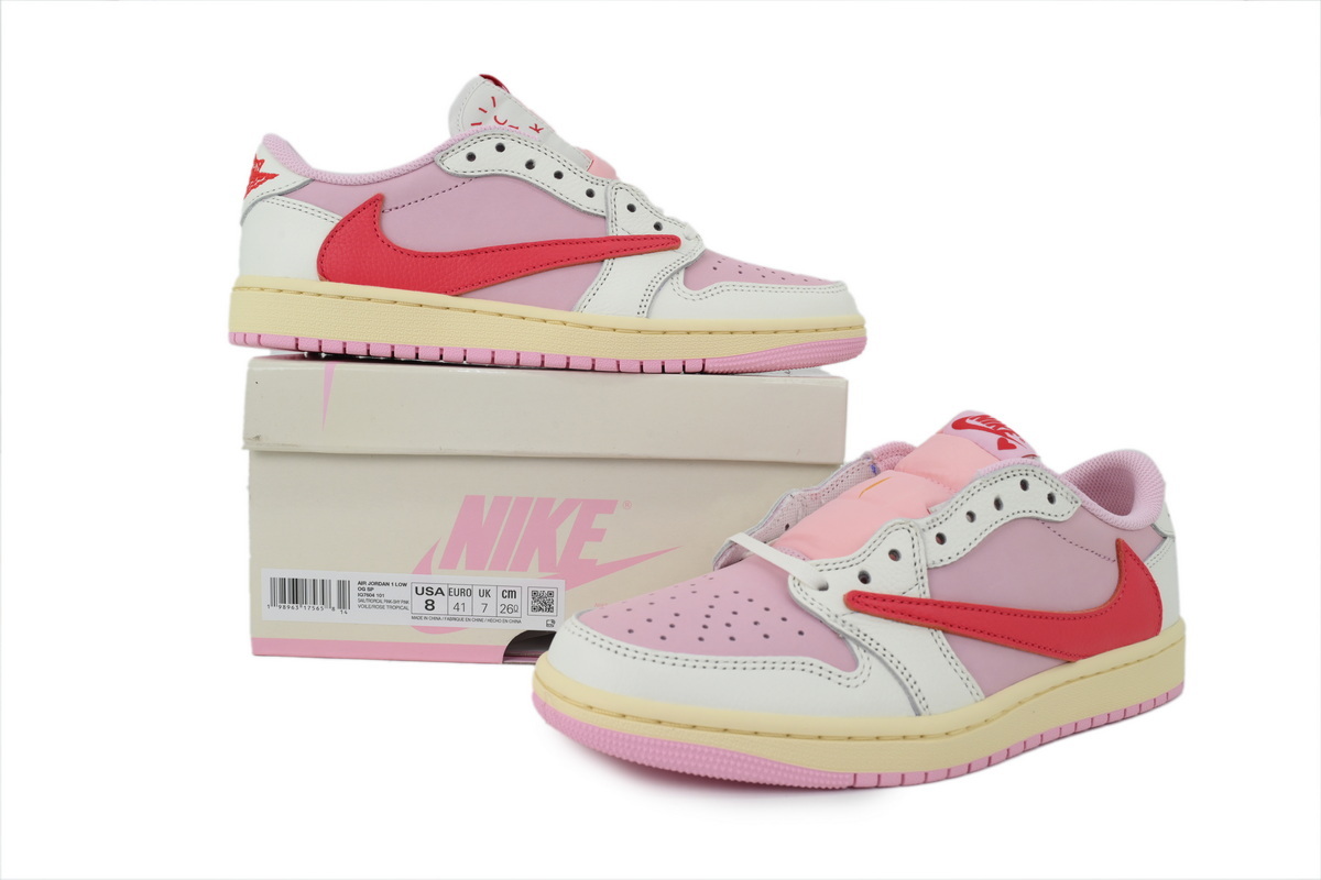Pkgod Jordan 1 Retro Low OG SP Travis Scott Sail Tropical Pink IQ7604-101 