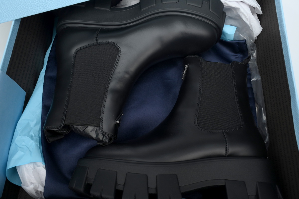 Prada Monolith Chelsea Boots Black