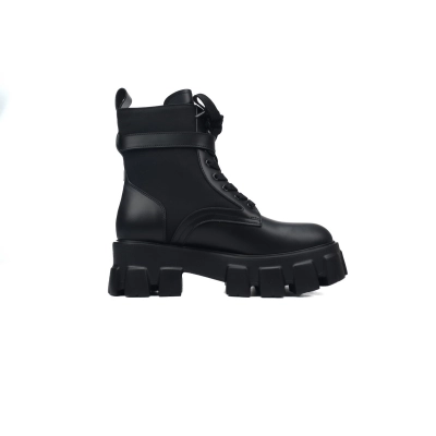 Prada Monolith Leather And Re-Nylon Boots With Pouch Black 02