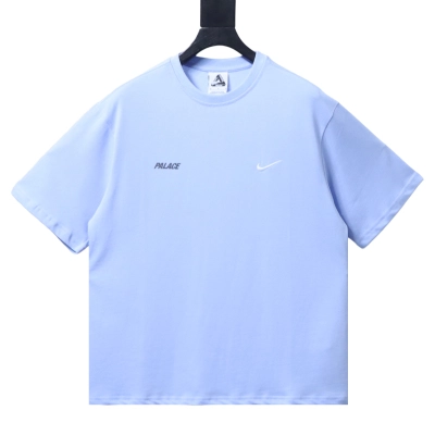 Top Quality Palace x Nike Font Swoosh T-shirt Sky Blue 01