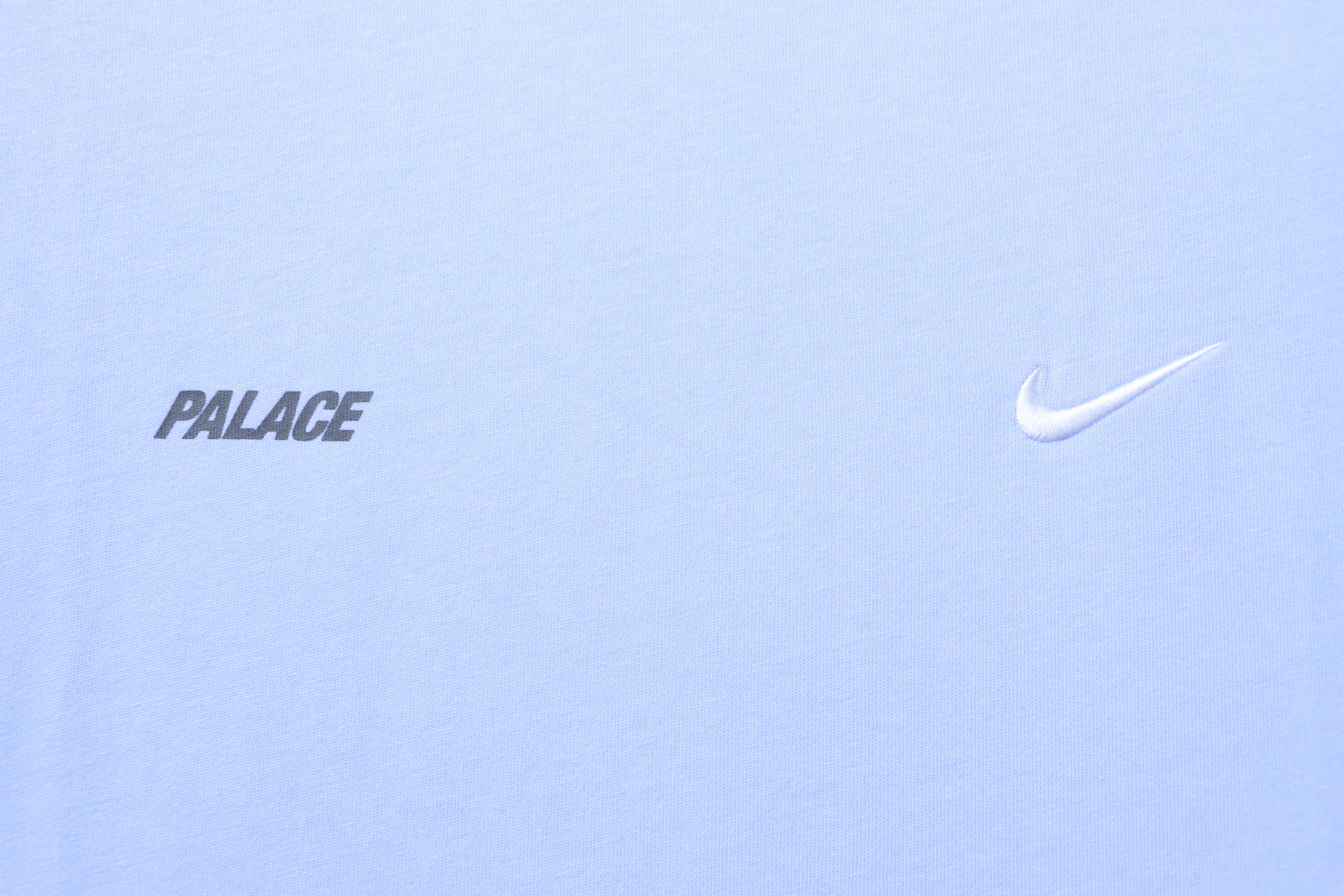 Top Quality Palace x Nike Font Swoosh T-shirt Sky Blue