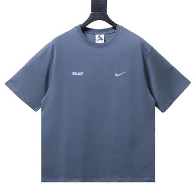 Top Quality Palace x Nike Font Swoosh T-shirt Charcoal 01