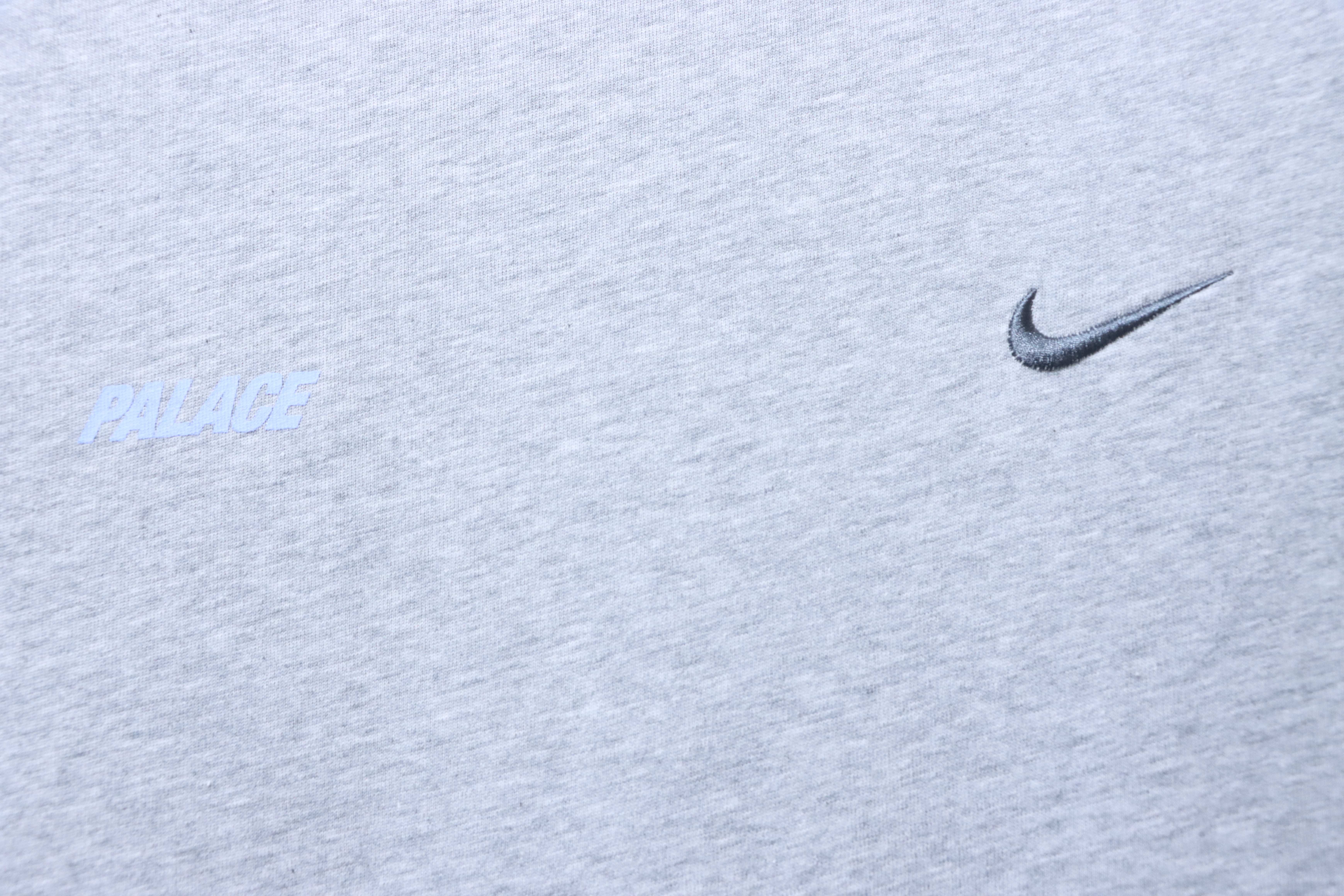 Top Quality Palace x Nike Font Swoosh T-shirt Grey Marl