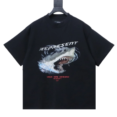 Top Quality Represent Only The Strong Survive Shark T-Shirt Vintage Black 01