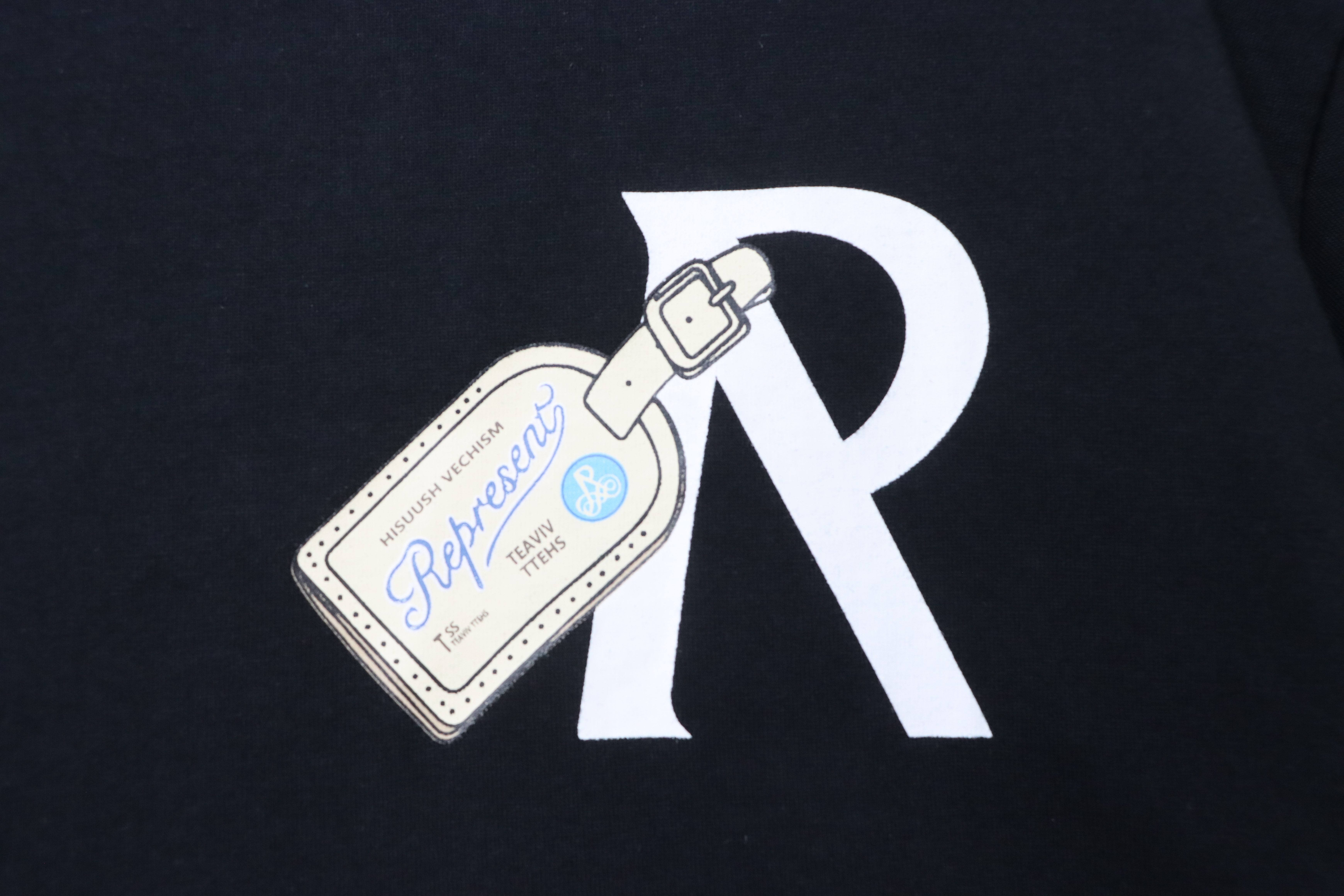 Top Quality Represent Luggage Tag T-shirt Antique Black