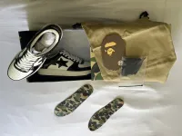 Pkgod Bape Sk8 Sta Low Black and white patent leather review 1