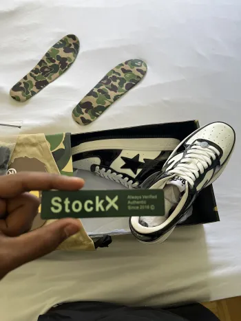 Pkgod Bape Sk8 Sta Low Black and white patent leather review Elchapoo  03