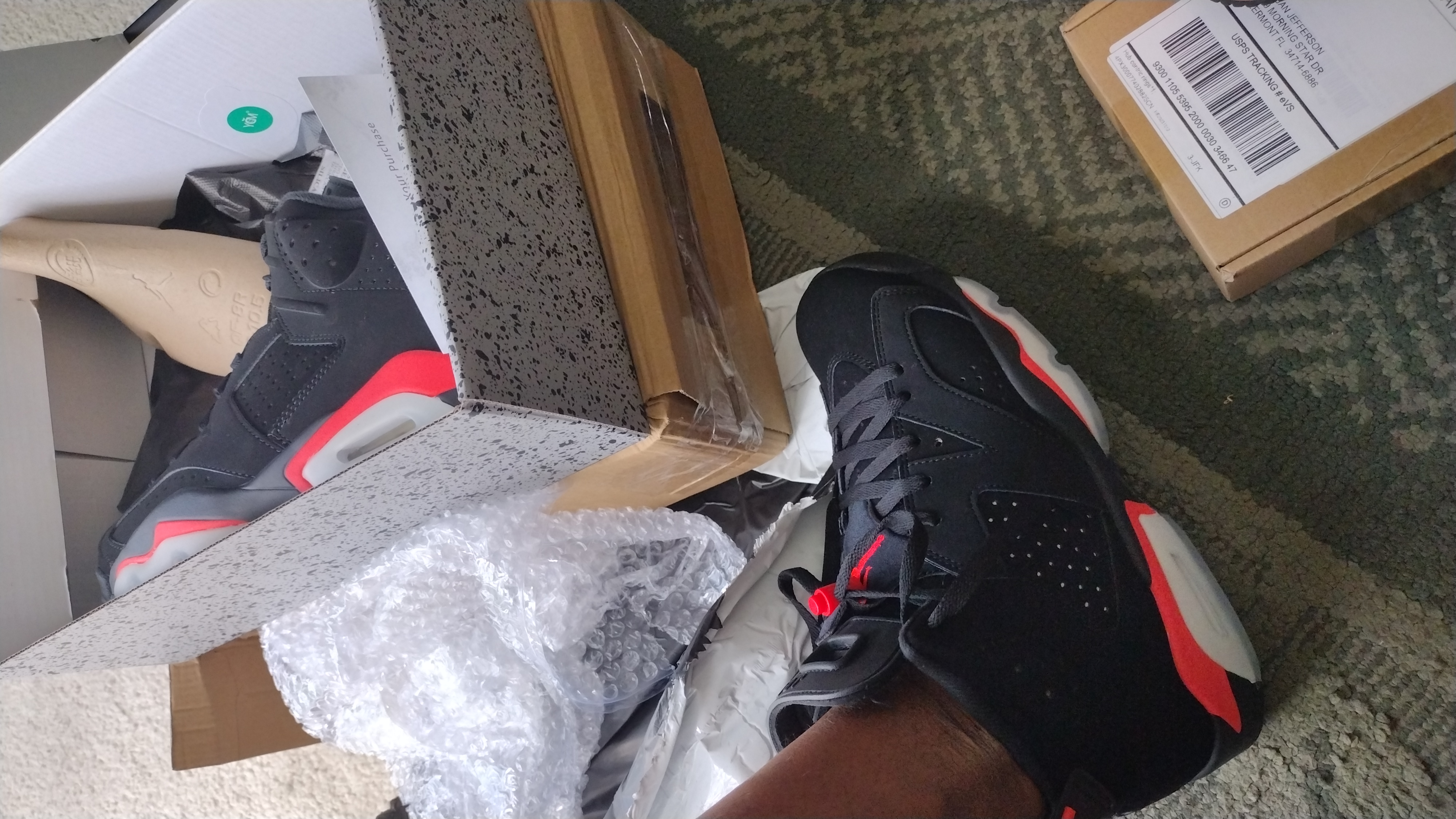 Pkgod Air Jordan 6 Retro Black Infrared 384664-060 review 0