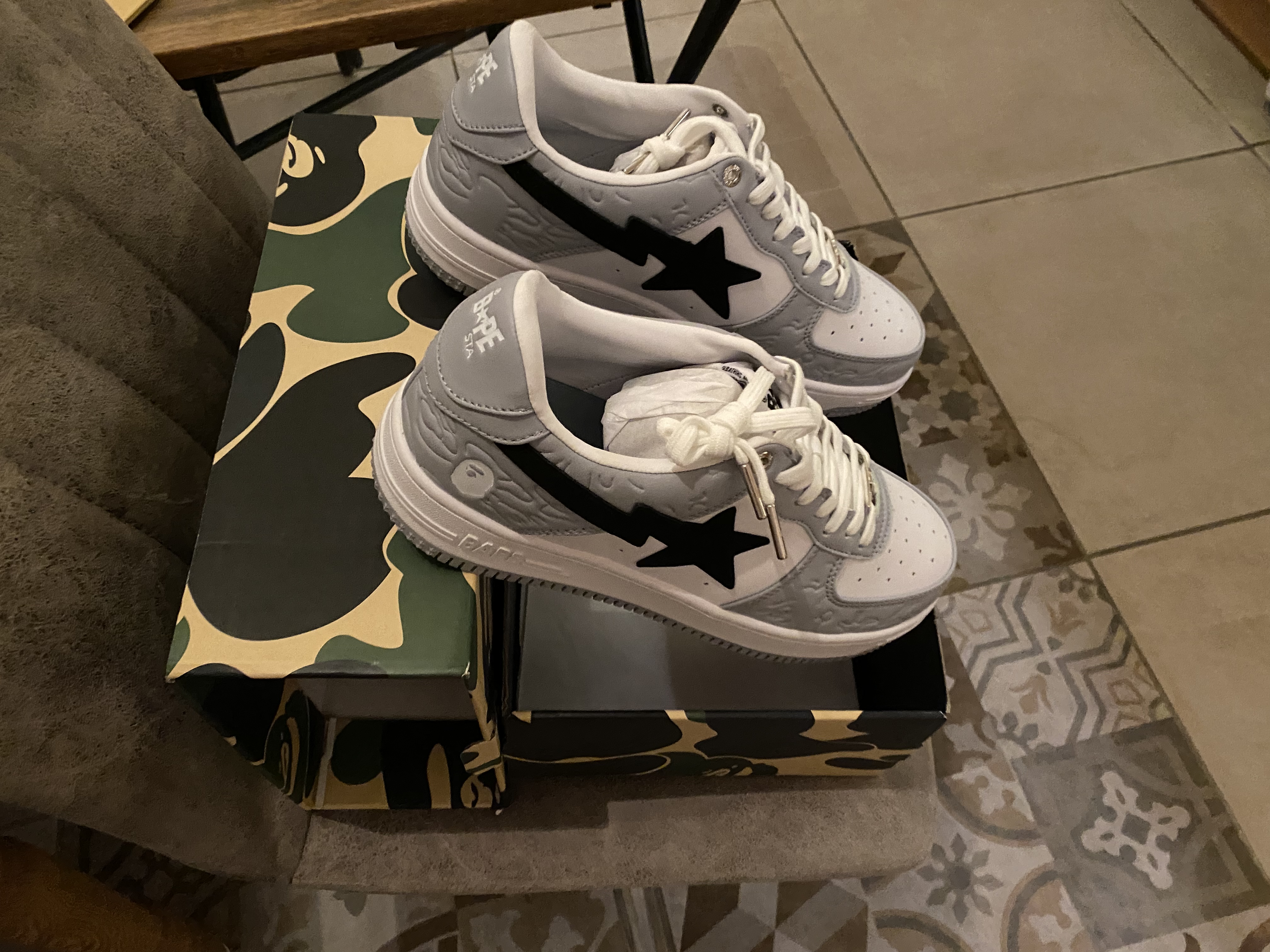    $29 For 2nd Pair & A Bathing Ape Bape Sta Low Grey Black review 0