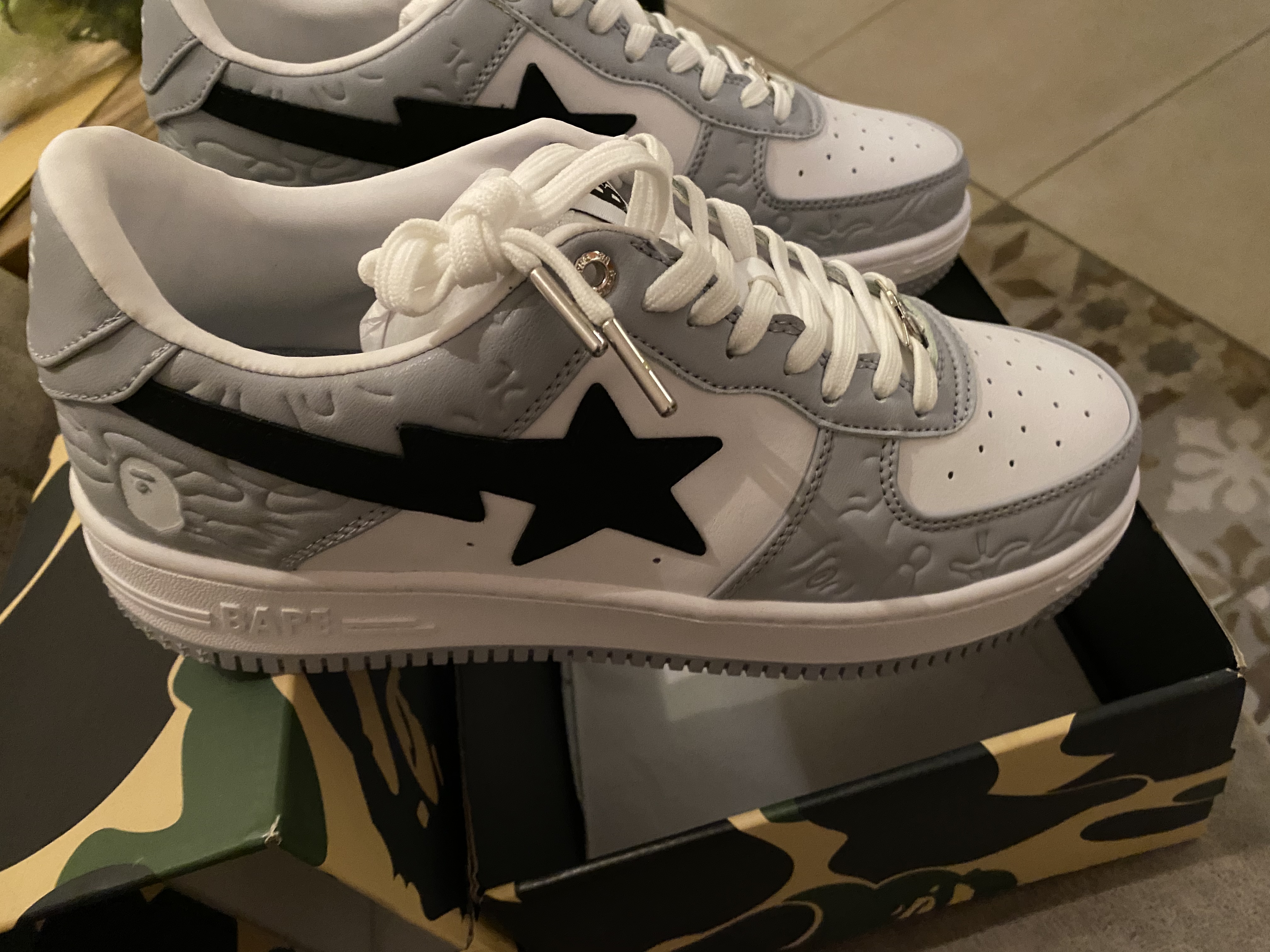    $29 For 2nd Pair & A Bathing Ape Bape Sta Low Grey Black review 3