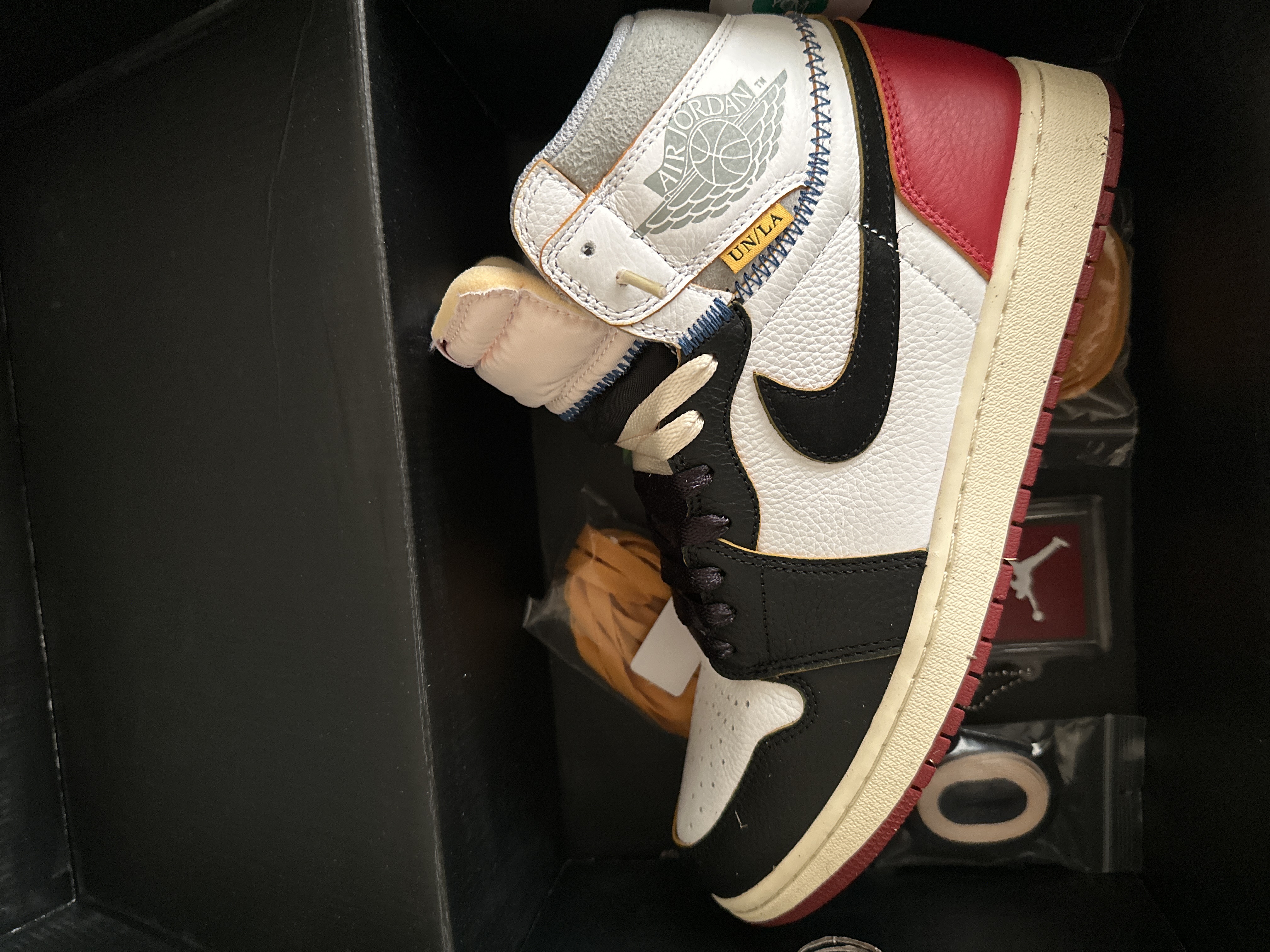 Pkgod Air Jordan 1 Retro High Union Los Angeles Black Toe   review andrew R