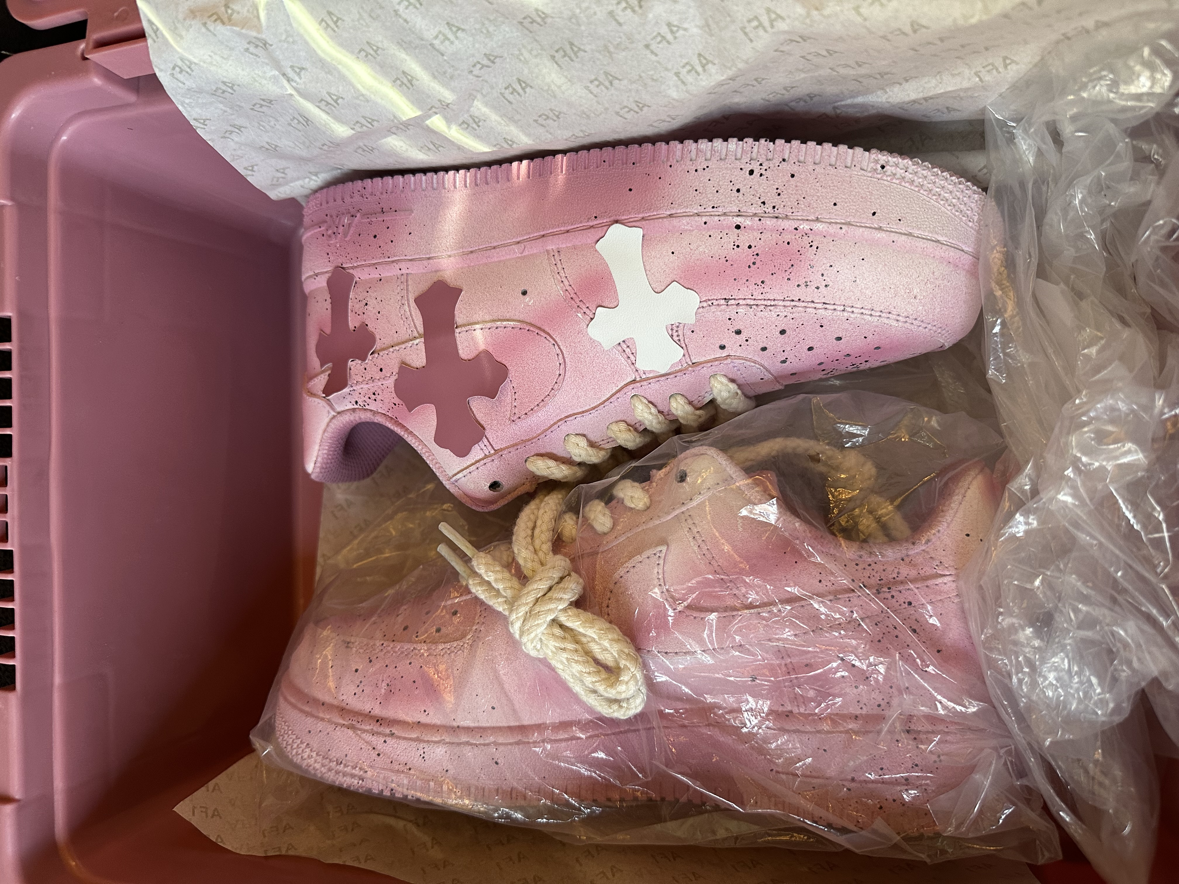    Pkgod Nike Air Force 1 x Chrome Hearts Pink review 3
