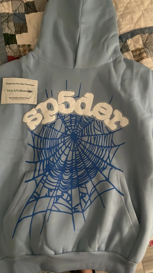 Sp5der Web Hoodie Sky Blue SP5 8D WEB HBB review 