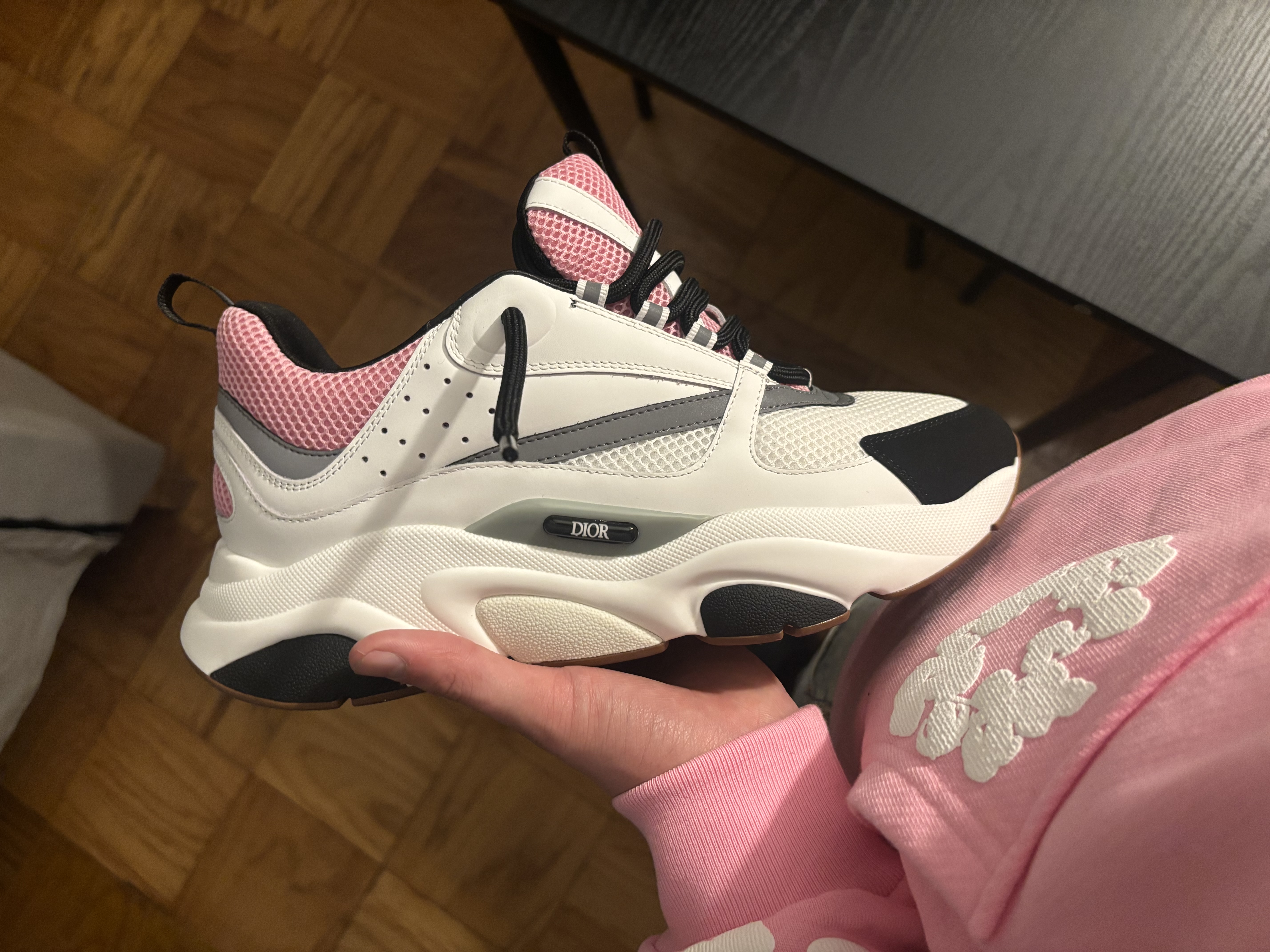 Dior B22 Pink Gray Sneakers Cream 3SN231YKB_H069 review eduxxlen 02