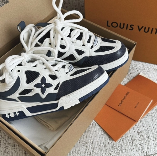 Louis Vuitton Leather lace up Fashionable Board Shoes Blue 51BCOLRB review niko