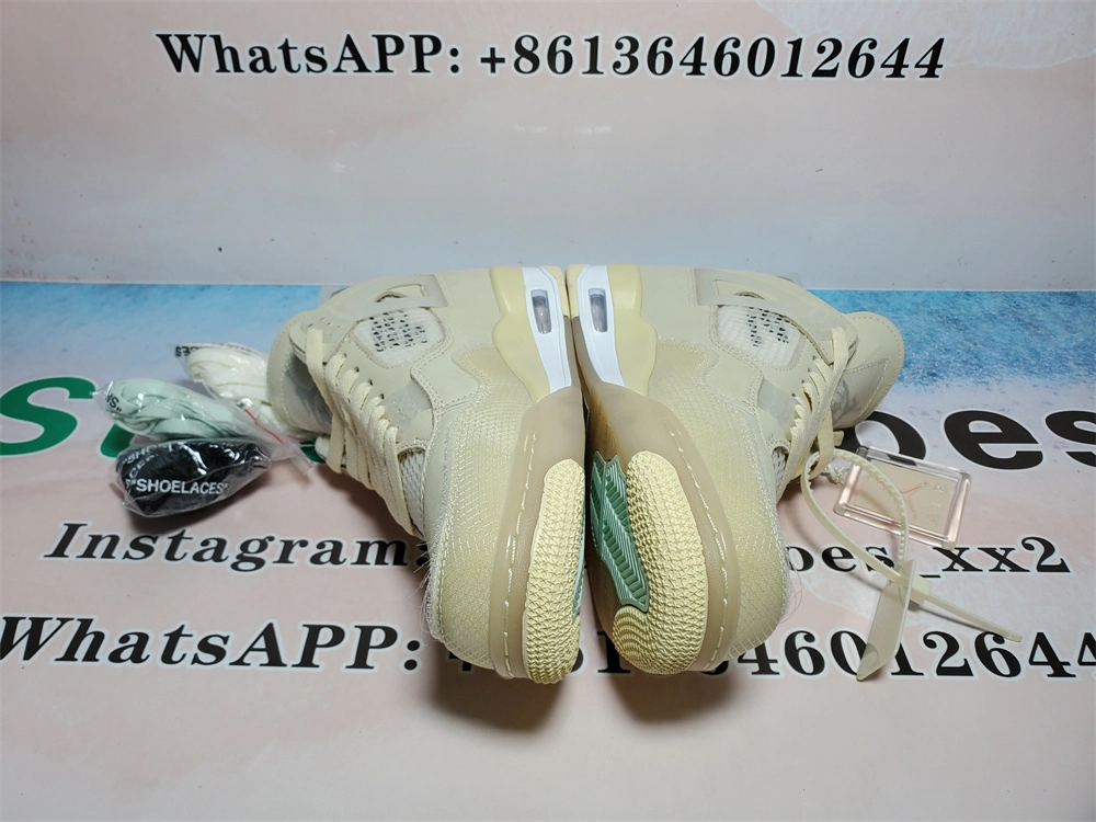 Best Pkgod Air Jordan 4 Retro Off-White Sail QC Pictures