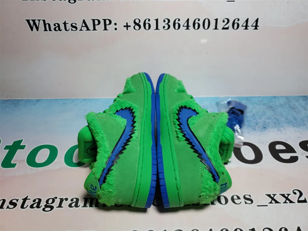 Best Pkgod Nike SB Dunk Low Grateful Dead Green Bear QC Pictures