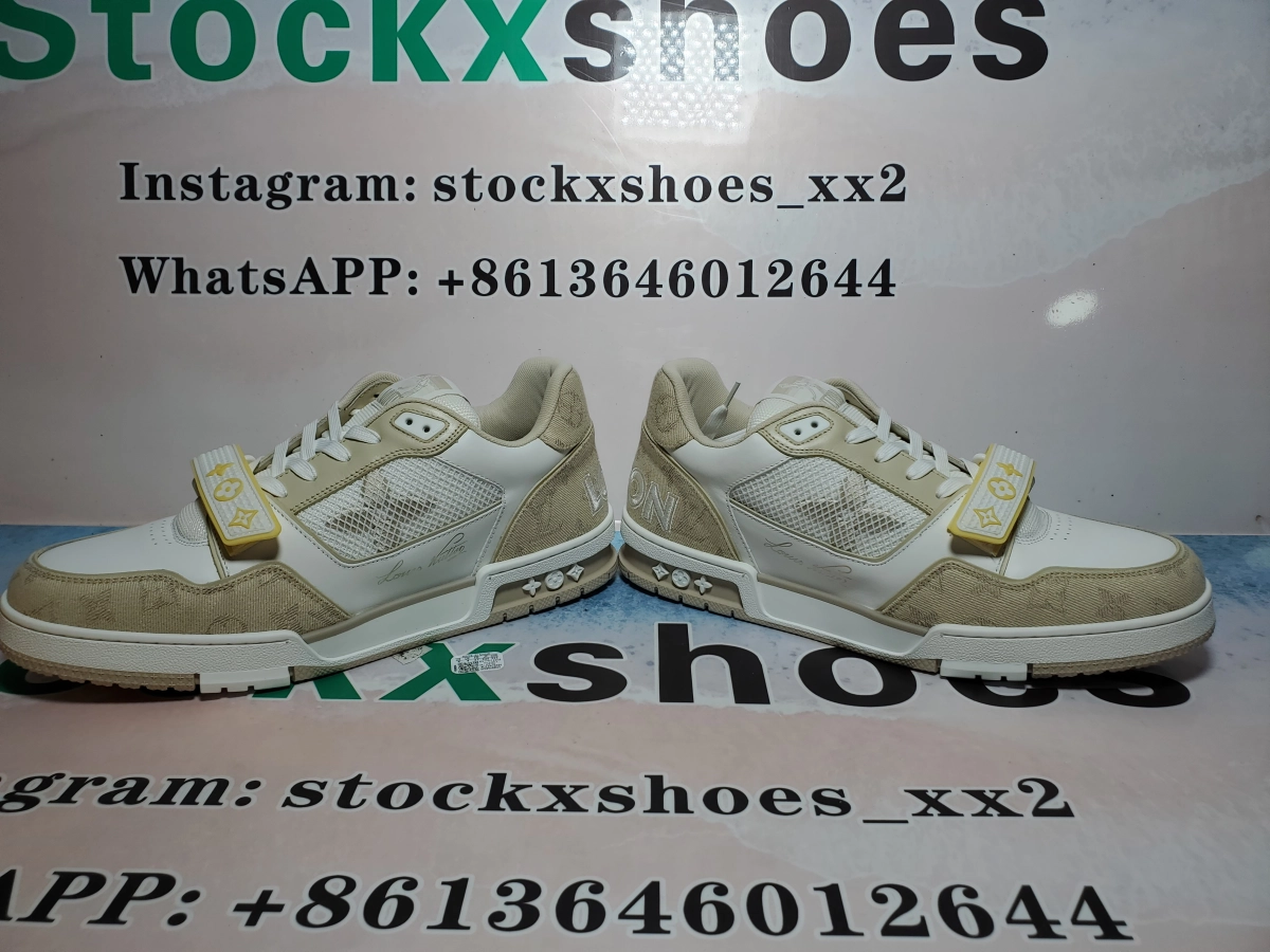 Best Louis Vuitton Trainer Beige Cloth Cover QC Pictures