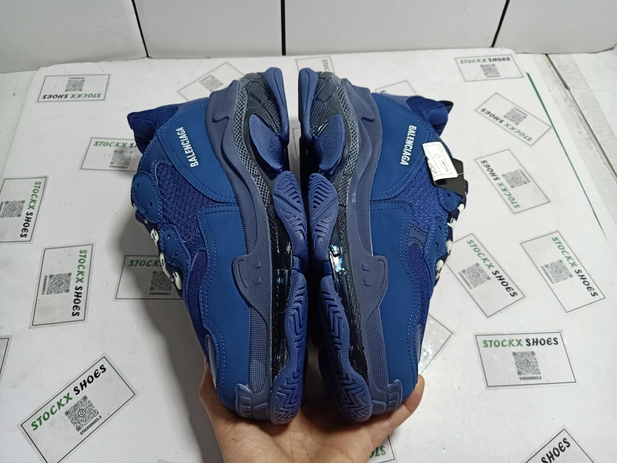 Best Pkgod Balenciaga Triple S Dark Blue QC Pictures