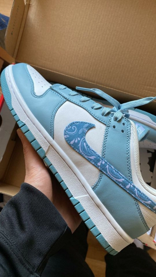 Customers Feedback April 2, 2022 From Stockxshoes-Pkgod Nike Dunk Low Essential Paisley Pack Worn Blue