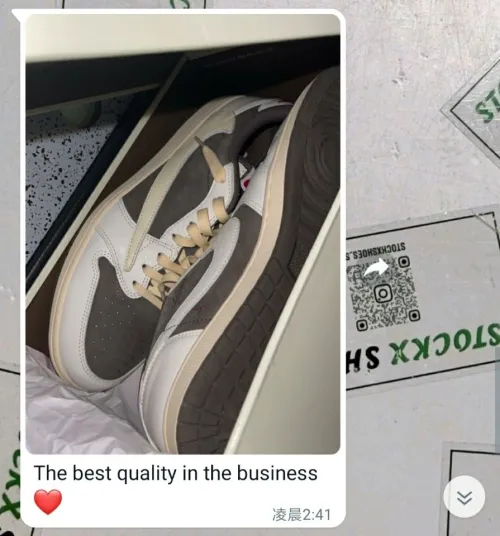 Customers Feedback Step 9, 2023 From Stockx shoes-Pkgod Air Jordan 1 Retro Low OG SP Travis Scott Reverse Mocha