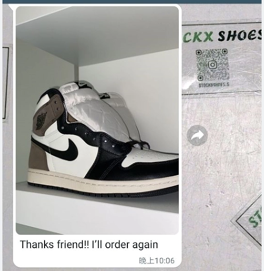 Customers Feedback Step 11, 2023 From Stockx shoes-Pkgod Air Jordan 1 Retro High OG Dark Mocha