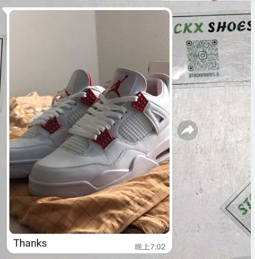 Customers Feedback Step 12, 2023 From Stockx shoes-Pkgod Air Jordan 4 Retro Metallic Red