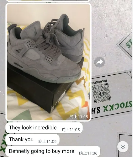 Customers Feedback Step 21, 2023 From Stockx shoes-Pkgod Air Jordan 4 Retro KAWS