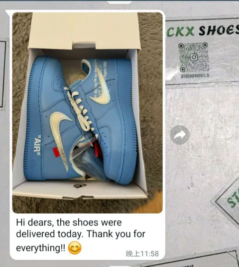 Customers Feedback Step 25, 2023 From Stockx shoes-Air Force 1 Low Off-White MCA University Blue