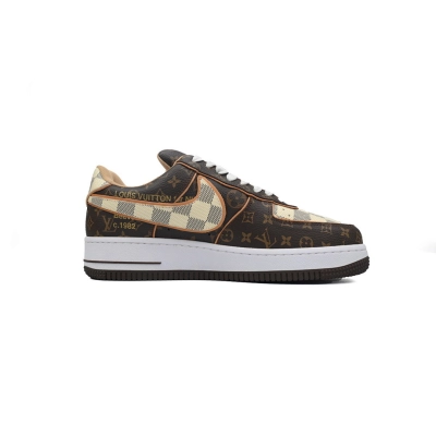 God Batch LOUIS VUITTON x Nike Air Force 1 Coffee 02