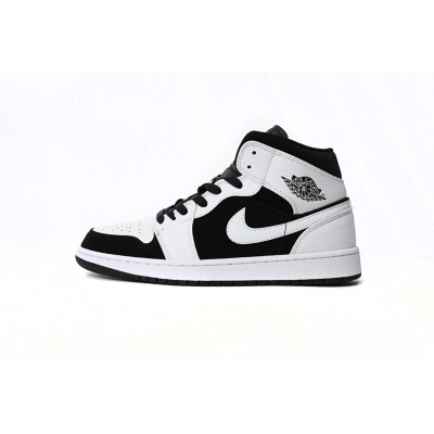 Air Jordan 1 Mid White Black  01