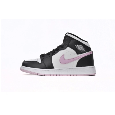 Air Jordan 1 Mid White Black Light Arctic Pink (GS)  01
