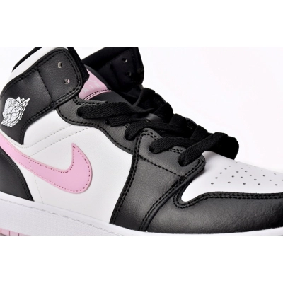 Air Jordan 1 Mid White Black Light Arctic Pink (GS)  02