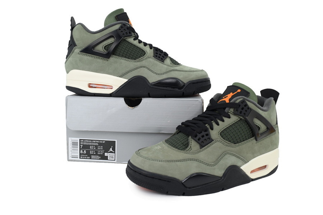  God Batch Undefeated x Air Jordan 4 Retro Green Black IB1519-200