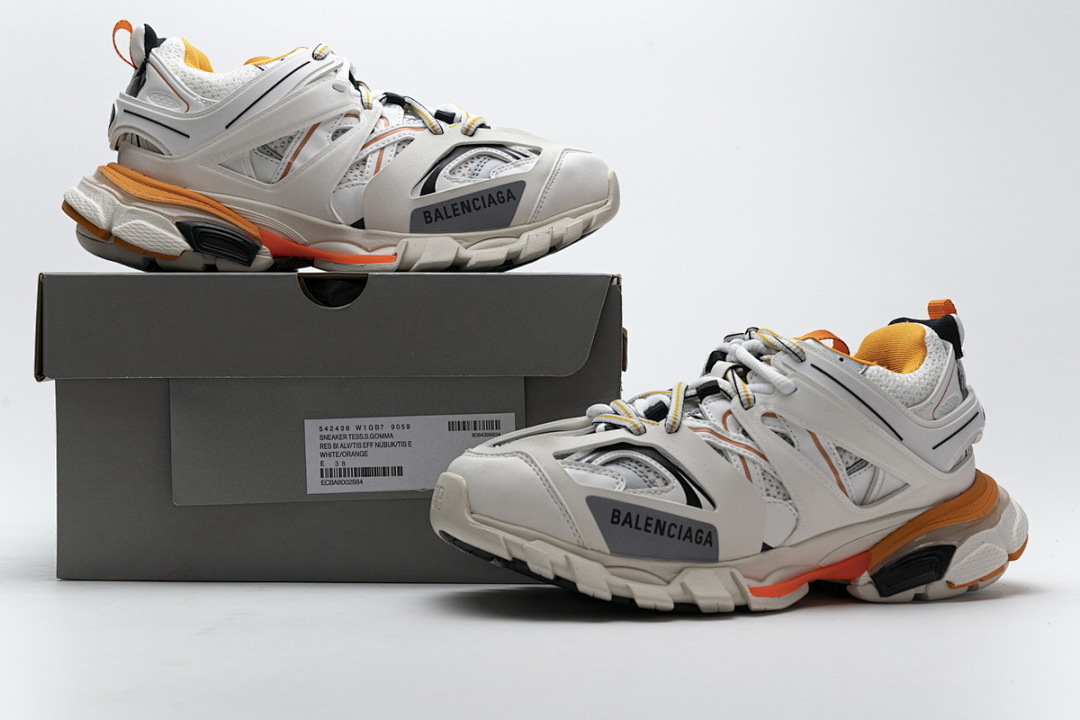  Balenciaga Track White Orange 542436 W1GB7 9059 (LED)