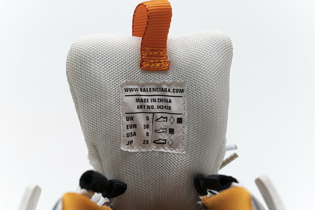  Balenciaga Track White Orange 542436 W1GB7 9059 (LED)
