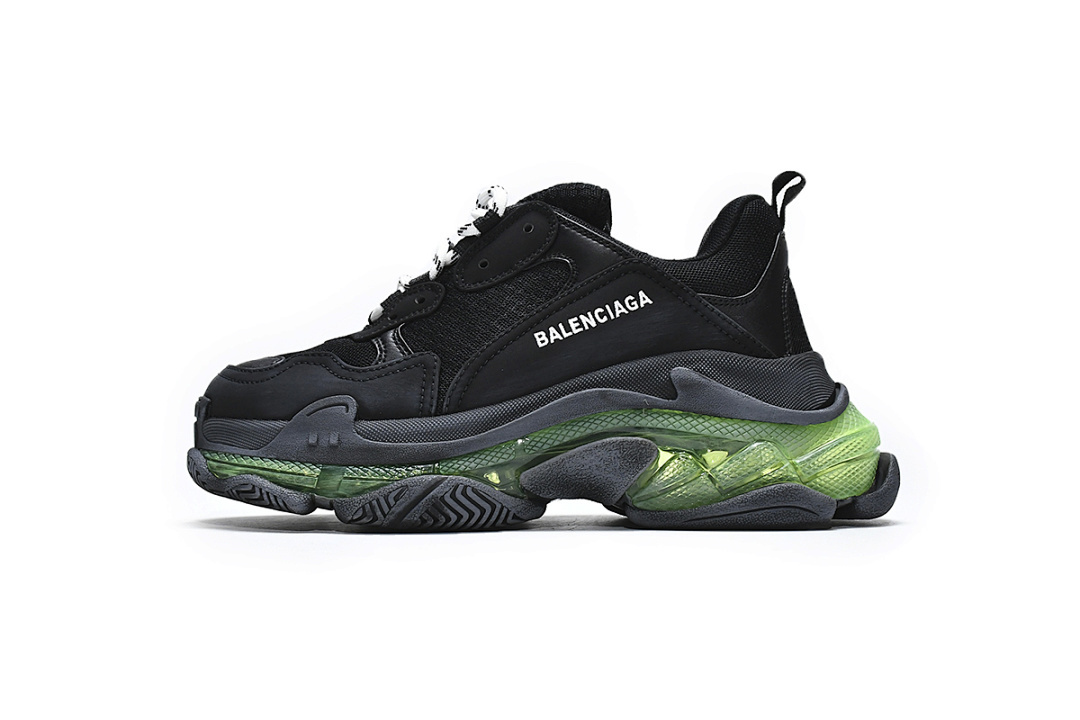 Balenciaga Triple S Black Green 544351 W09ON 1047 