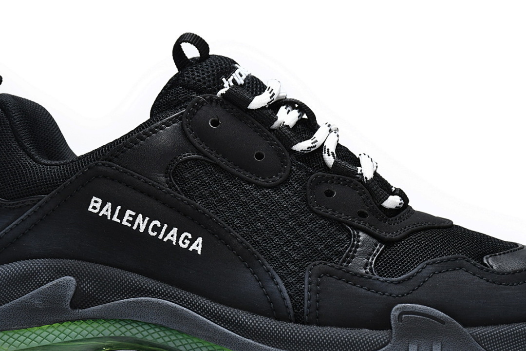 Balenciaga Triple S Black Green 544351 W09ON 1047 