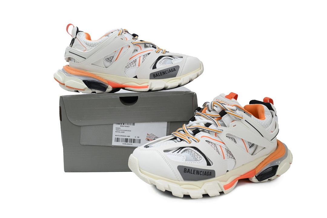 copy of Balenciaga Track Sneaker White Orange (LED)