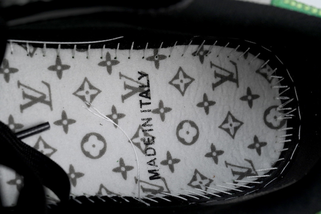 FC God Batch LOUIS VUITTON Trainer Black  Green Rhinestones 