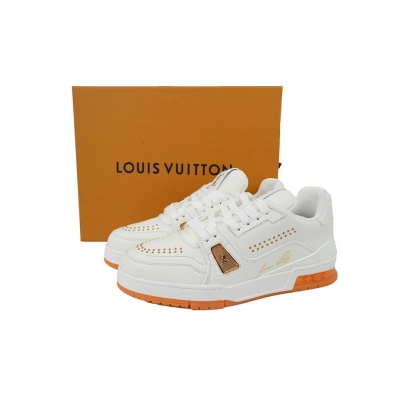 FC God Batch LOUIS VUITTON Trainer White Orange Rivet 02