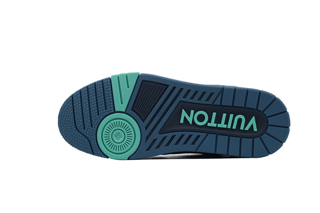 FC God Batch LOUIS VUITTON Trainer Blue Camouflage Rhinestones