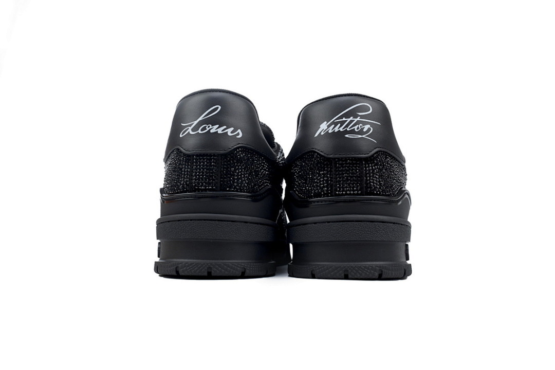 FC God Batch LOUIS VUITTON Trainer Black Rhinestones