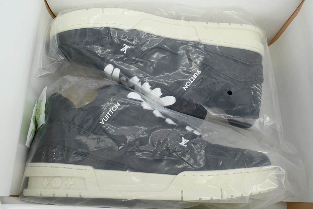 FC God Batch Louis Vuitton Trainer Black Skin And White Background
