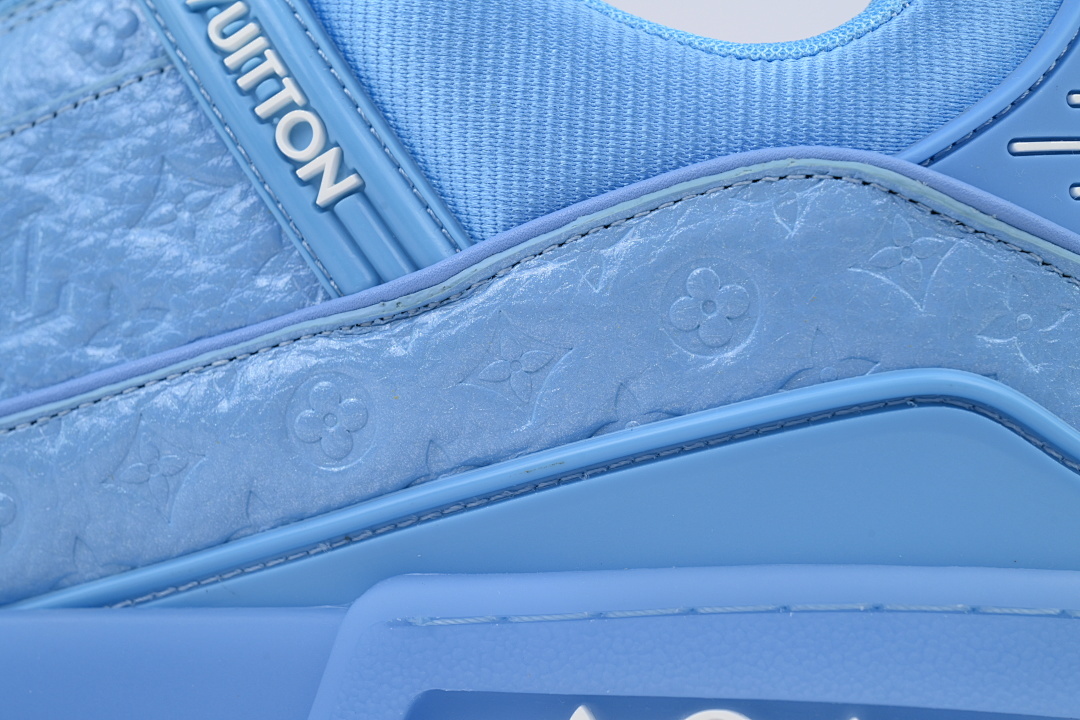 FC God Batch LOUIS VUITTON Trainer Blue Lychee Patent Leather 