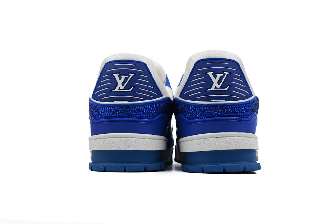 FC God Batch LOUIS VUITTON Trainer Dark Blue Rhinestones