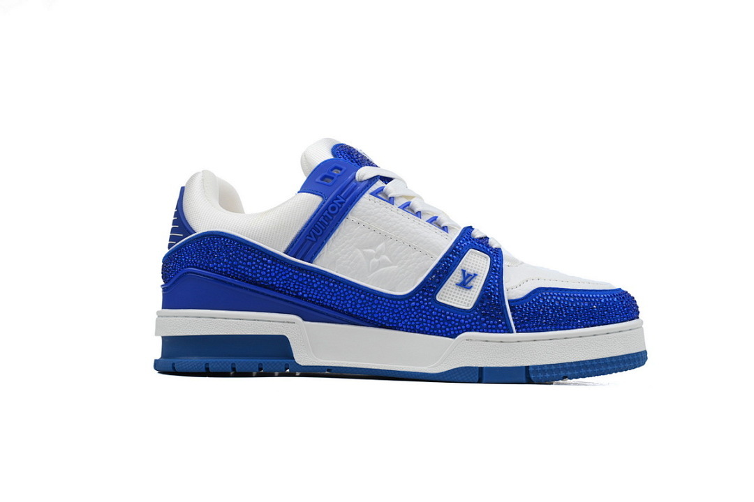 FC God Batch LOUIS VUITTON Trainer Dark Blue Rhinestones