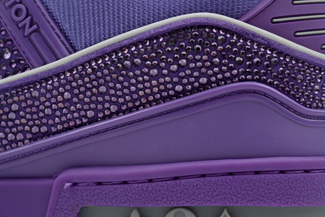 FC God Batch LOUIS VUITTON Trainer Purple Rhinestones