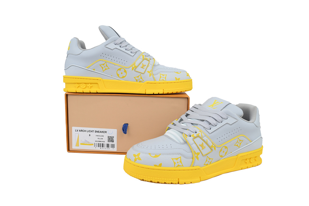 FC God Batch Louis Vuitton Trainer Grey Color Printing 